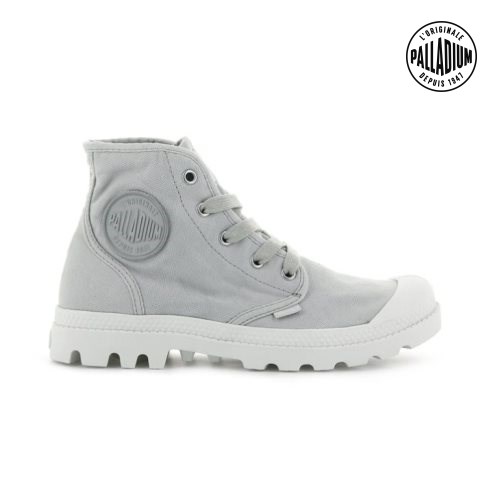 Palladium Pampa Hi Women's Boots Light Grey | UK F607-NOD